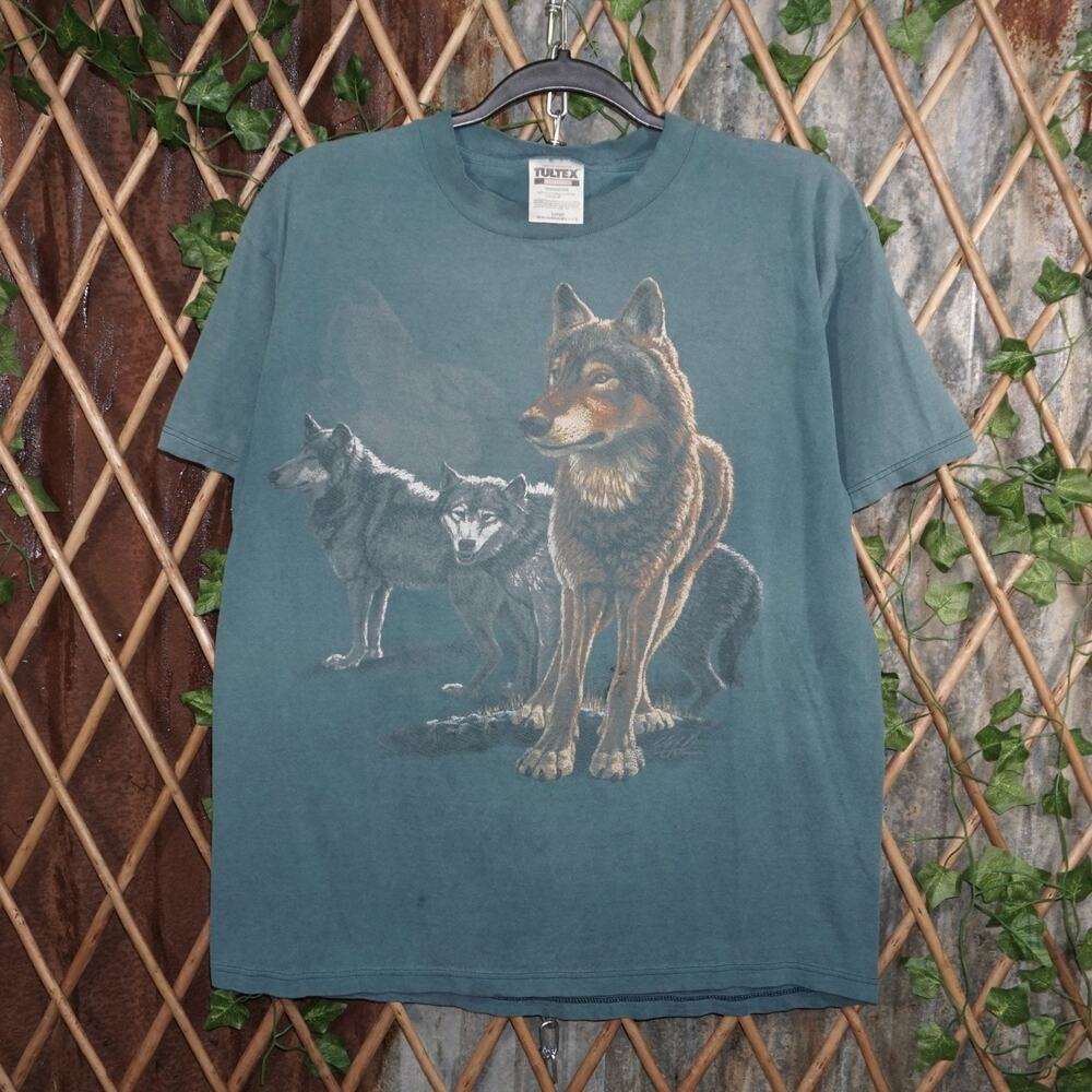 L - Vintage Y2K American Vintage T-Shirts wolves faded 90s